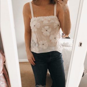 Hollister sheer tank w/ flowers